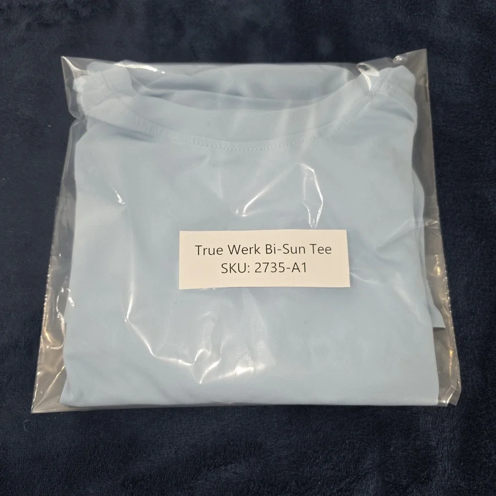 TRUEWERK B1 Sun Tee Men's Light Blue Performance T-Shirt Size‎ Small